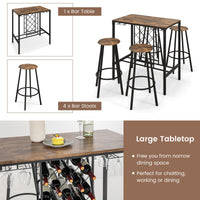 Giantex 5 Pieces Bar Table and Stools Set