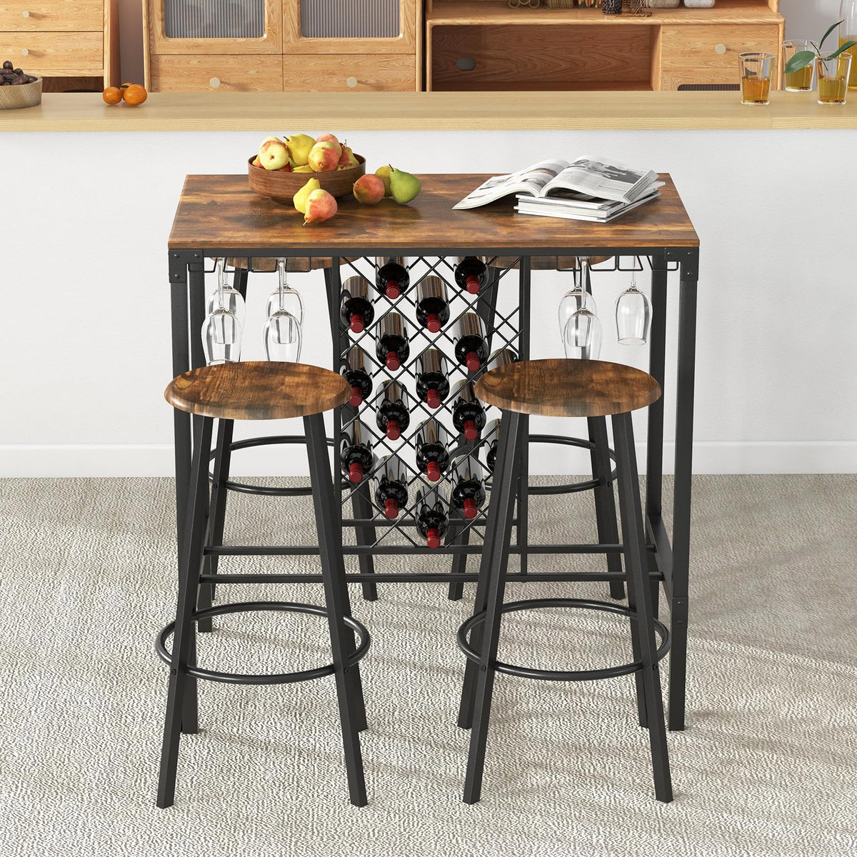 Giantex 5 Pieces Bar Table and Stools Set