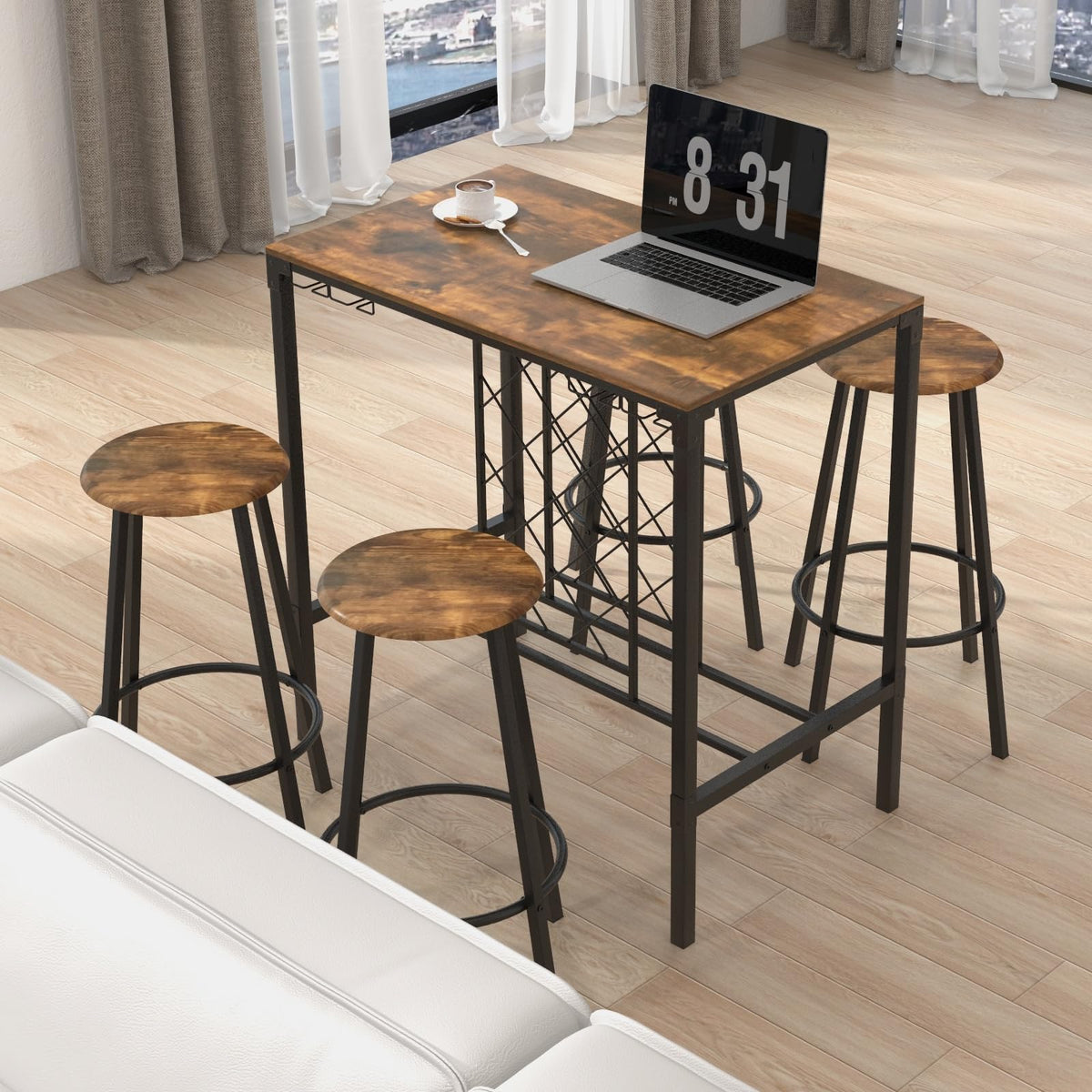 Giantex 5 Pieces Bar Table and Stools Set