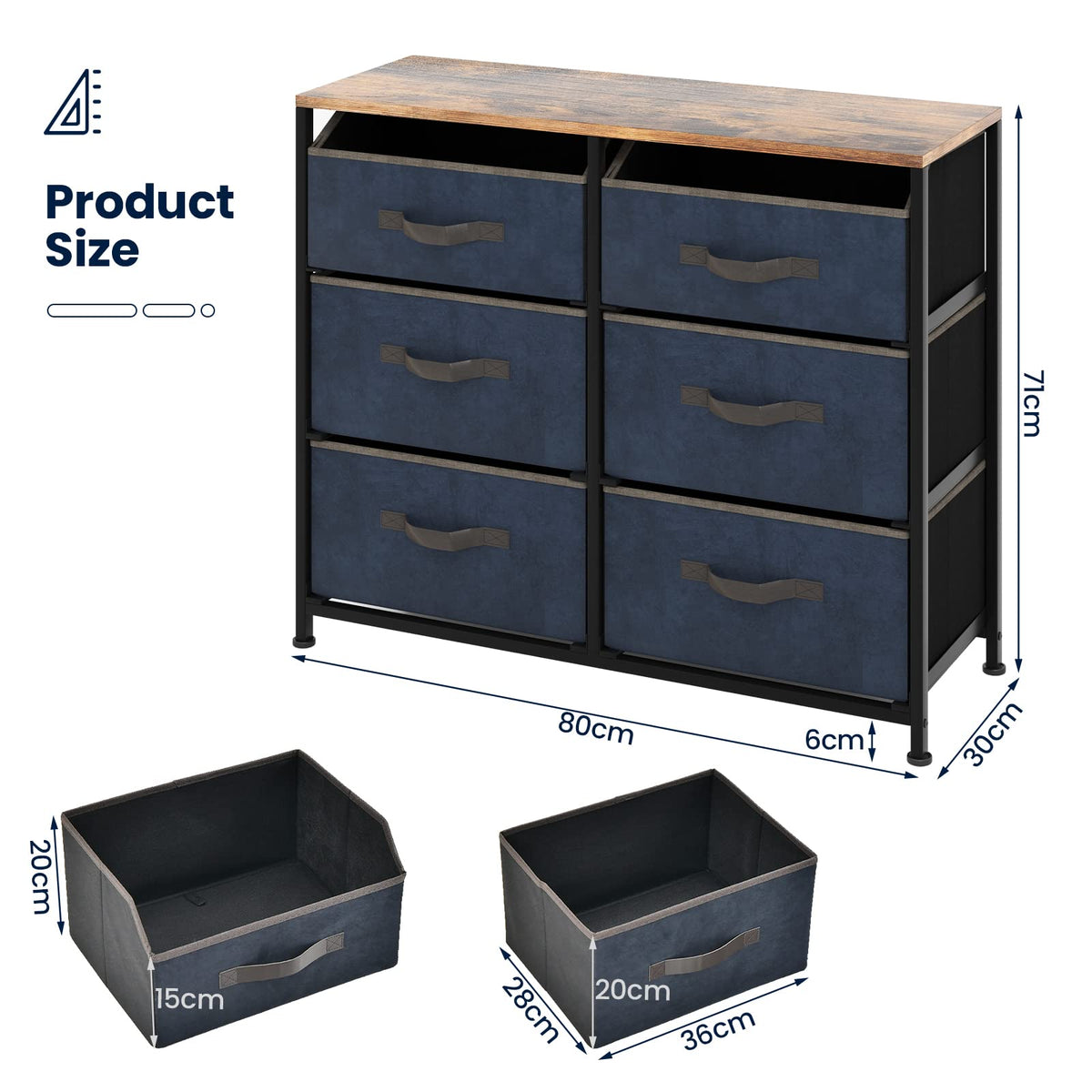 Giantex 6-Drawer Dresser Organizer, Fabric Dresser Storage Cabinet