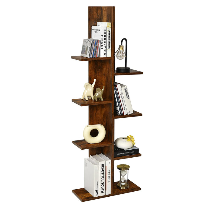 Giantex 8-Tier Tree Bookshelf, Freestanding Bookcase with 8 Storage Shelves & Anti-toppling