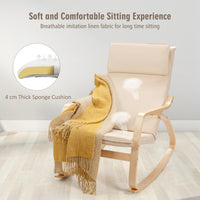 Giantex Accent Rocking Chair, Ergonomic Modern Chair with Removable Cushion