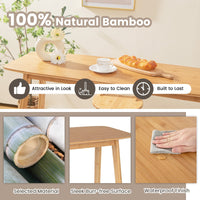 Giantex Bamboo Bar Table, 120cm Rectangular Bar Height Pub Table with Sturdy Wooden Construction & Easy Cleaning Surface