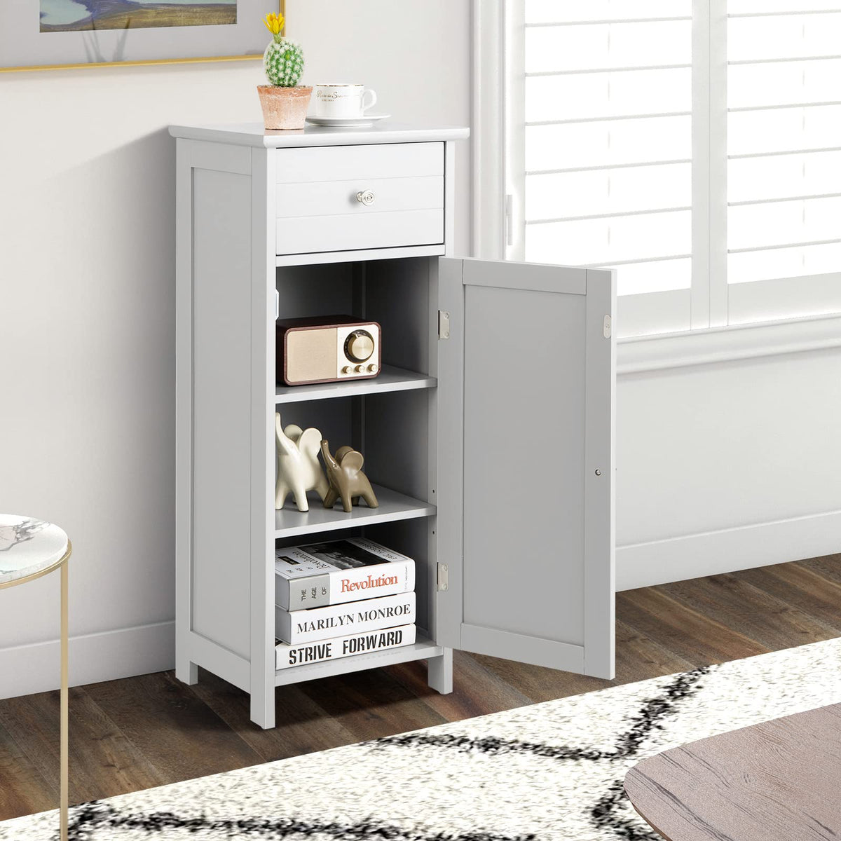 Giantex Bathroom Floor Cabinet, Storage Cabinet with Single Door
