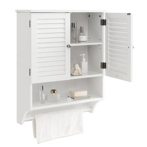 Giantex Bathroom Wall Cabinet, Hanging Medicine Cabinet with 2 Louvered Doors