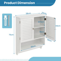 Giantex Bathroom Wall Cabinet, Hanging Medicine Cabinet with 2 Louvered Doors