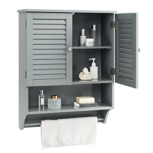 Giantex Bathroom Wall Cabinet, Hanging Medicine Cabinet with 2 Louvered Doors
