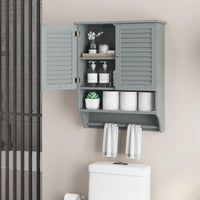 Giantex Bathroom Wall Cabinet, Hanging Medicine Cabinet with 2 Louvered Doors