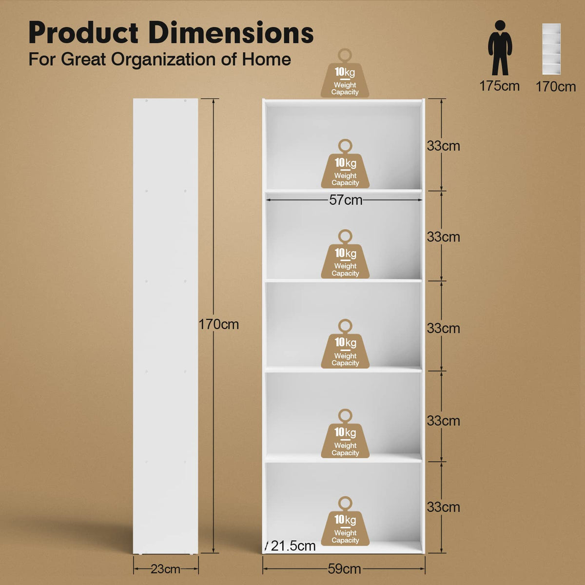 Giantex Bookshelf, Standing Shelf