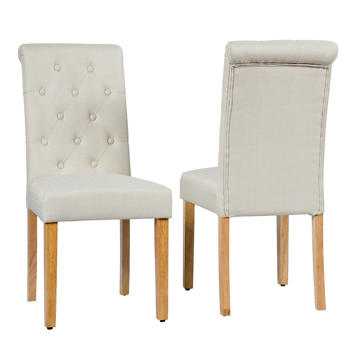 Giantex Button Tufted Dining Chairs, Upholstered Fabric Side Chairs