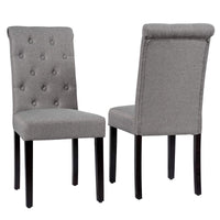 Giantex Button Tufted Dining Chairs, Upholstered Fabric Side Chairs