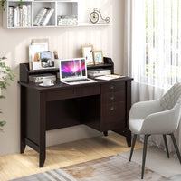 Giantex Computer Desk with 4 Storage Drawers & Hutch