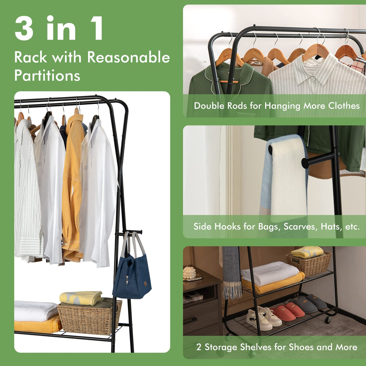 Ross Garments Rack Giantex Double Rods Garment Rack – Giantex.au