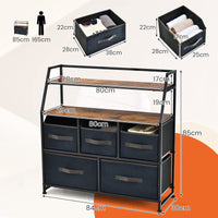 Giantex Dresser with 5 Drawers, Storage Chest Organizer Unit with Metal Frame