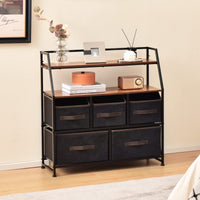 Giantex Dresser with 5 Drawers, Storage Chest Organizer Unit with Metal Frame