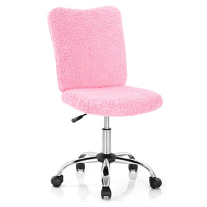 Giantex Faux Fur Leisure Chair, Armless Office Chair