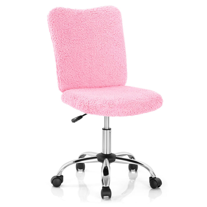 Giantex Faux Fur Leisure Chair, Armless Office Chair