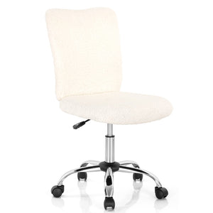 Giantex Faux Fur Leisure Chair, Armless Office Chair