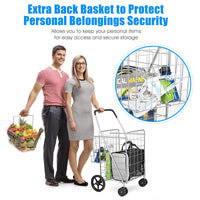 Giantex Folding Shopping Cart, 61D x 61W x 101H