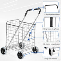 Giantex Folding Shopping Cart, 58D x 56W x 92H