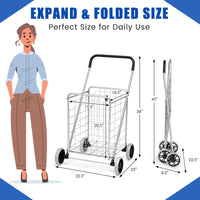 Giantex Folding Shopping Cart, 58D x 56W x 92H