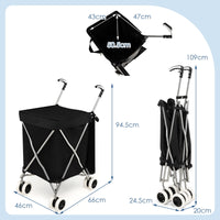 Giantex Folding Shopping Cart with Wheels