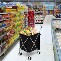 Giantex Folding Shopping Cart with Wheels