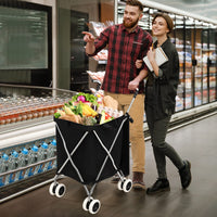 Giantex Folding Shopping Cart with Wheels