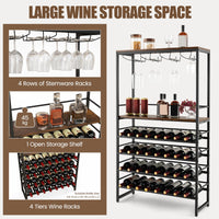 Giantex Freestanding Wine Bakers Rack, Industrial Floor Wine Rack