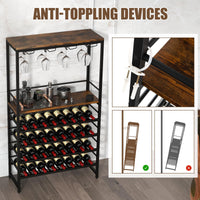 Giantex Freestanding Wine Bakers Rack, Industrial Floor Wine Rack