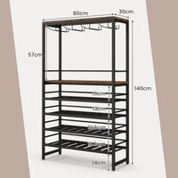 Giantex Freestanding Wine Bakers Rack, Industrial Floor Wine Rack