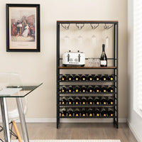 Giantex Freestanding Wine Bakers Rack, Industrial Floor Wine Rack