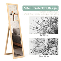 Giantex Full-Length Wood Mirror, Standing Mirror & Wall Mirror