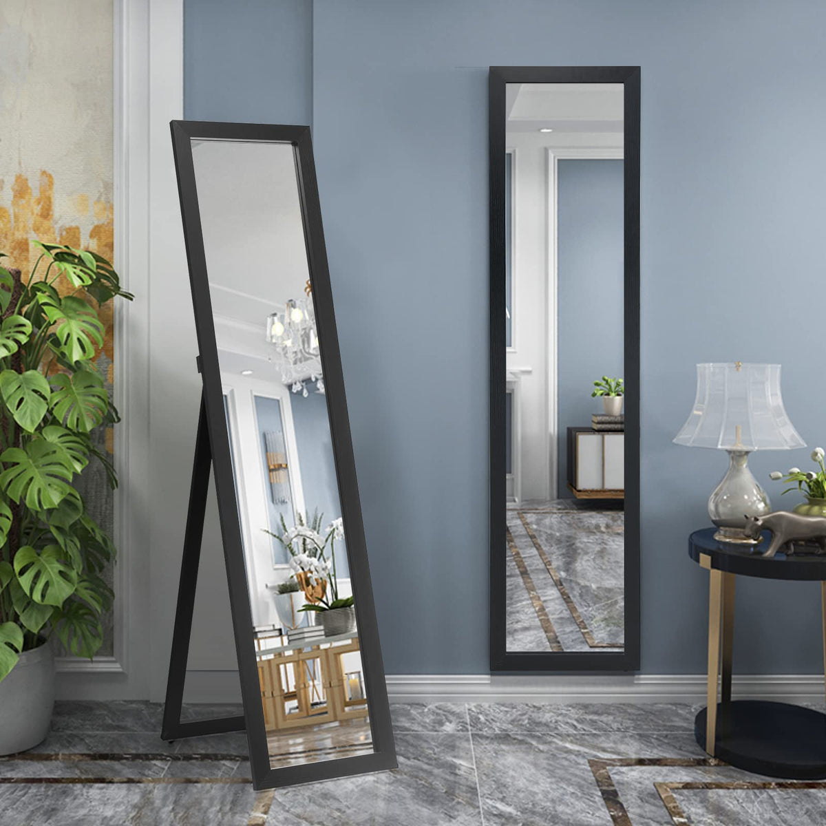 Giantex Full-Length Wood Mirror, Standing Mirror & Wall Mirror