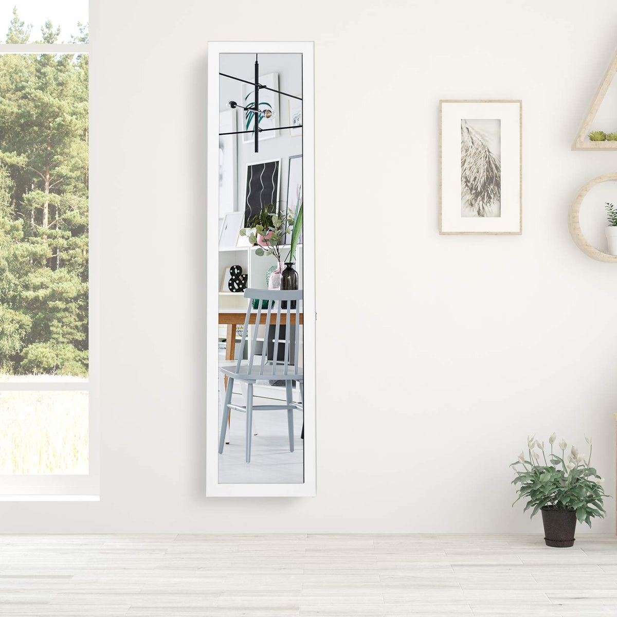 Giantex Full-Length Wood Mirror, Standing Mirror & Wall Mirror