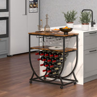 Giantex Industrial Bar Cart, Serving Cart with Wheels and Handles