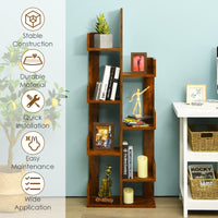 Giantex Industrial Bookcase, Tree-Shaped Bookshelf W/ 8 Storage Shelves