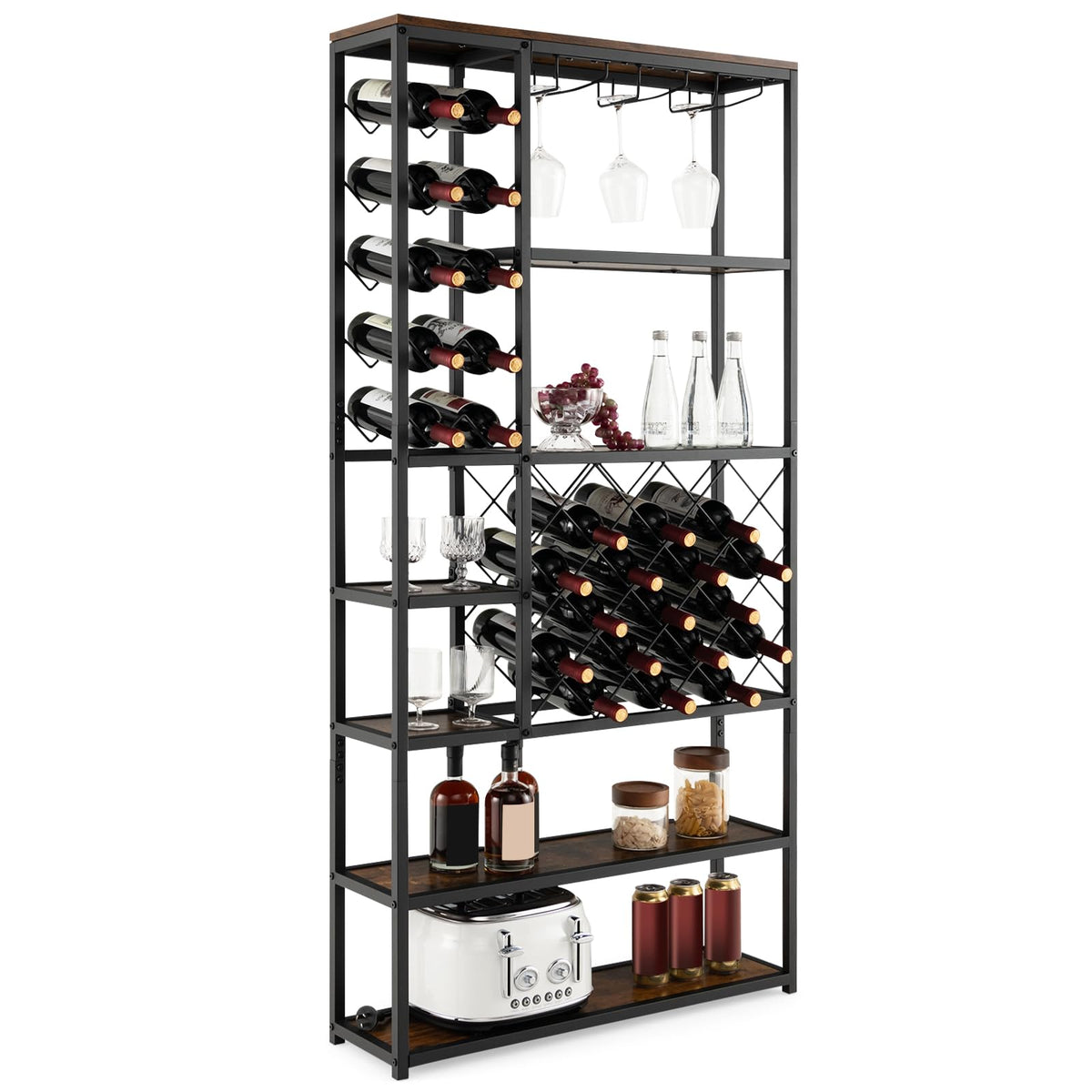 Giantex Industrial Floor Wine Rack, Freestanding Wine Rack