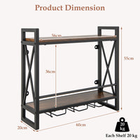 Giantex Industrial Wall Mounted Wine Rack