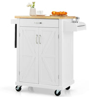 Giantex Kitchen Cart w/Rubber Wood Top