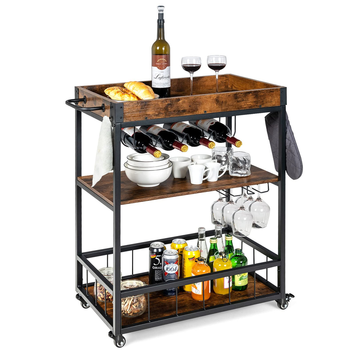 Giantex Kitchen Cart on Wheels, Bar Cart