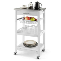 Giantex Kitchen Island on Wheels, Rolling Kitchen Cart with Stainless Steel Countertop