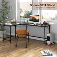 Giantex L-Shaped Desk with Power Outlet