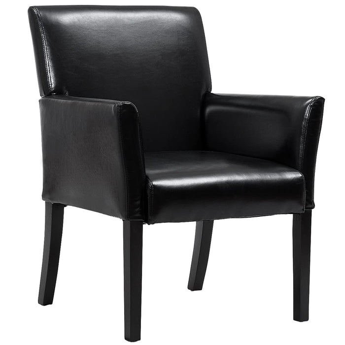 Giantex Leather Reception Guest Chairs Set Office Executive Side Chair Padded Seat