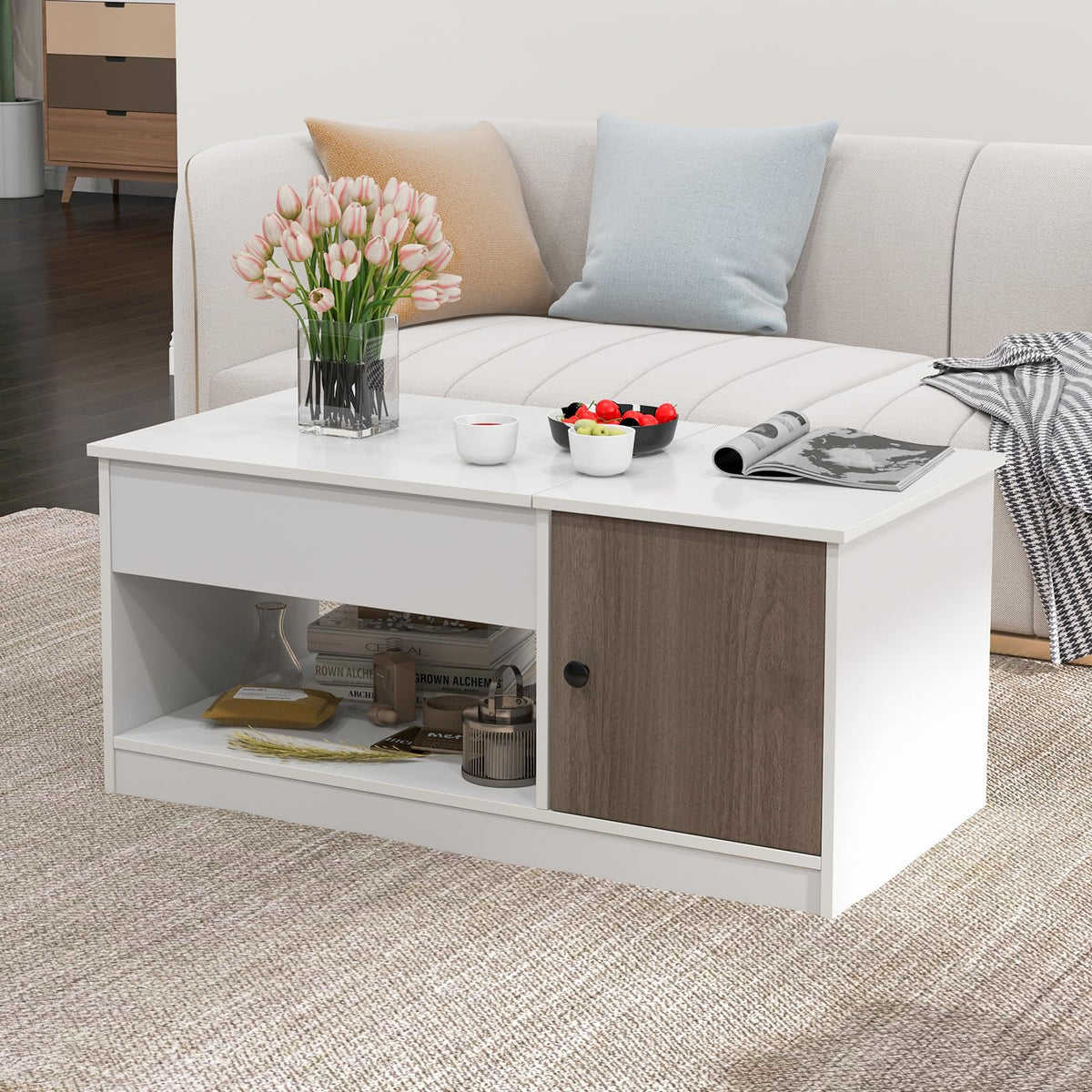 Giantex Lift-Top Coffee Table, Modern Cocktail Table