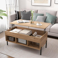 Giantex Lift Top Coffee Table, Rising Center Table with Large Hidden Compartment