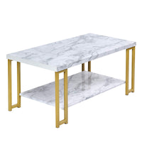 Giantex Marble Print Coffee Table, Accent Rectangular Cocktail Table