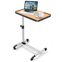 Giantex Metal Side Table, Laptop Table with Wheels