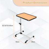 Giantex Metal Side Table, Laptop Table with Wheels