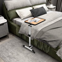 Giantex Metal Side Table, Laptop Table with Wheels